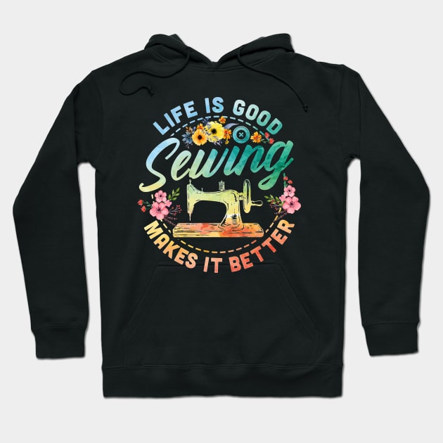 Funny Sewing Sewer Design Hoodie by Pummli
